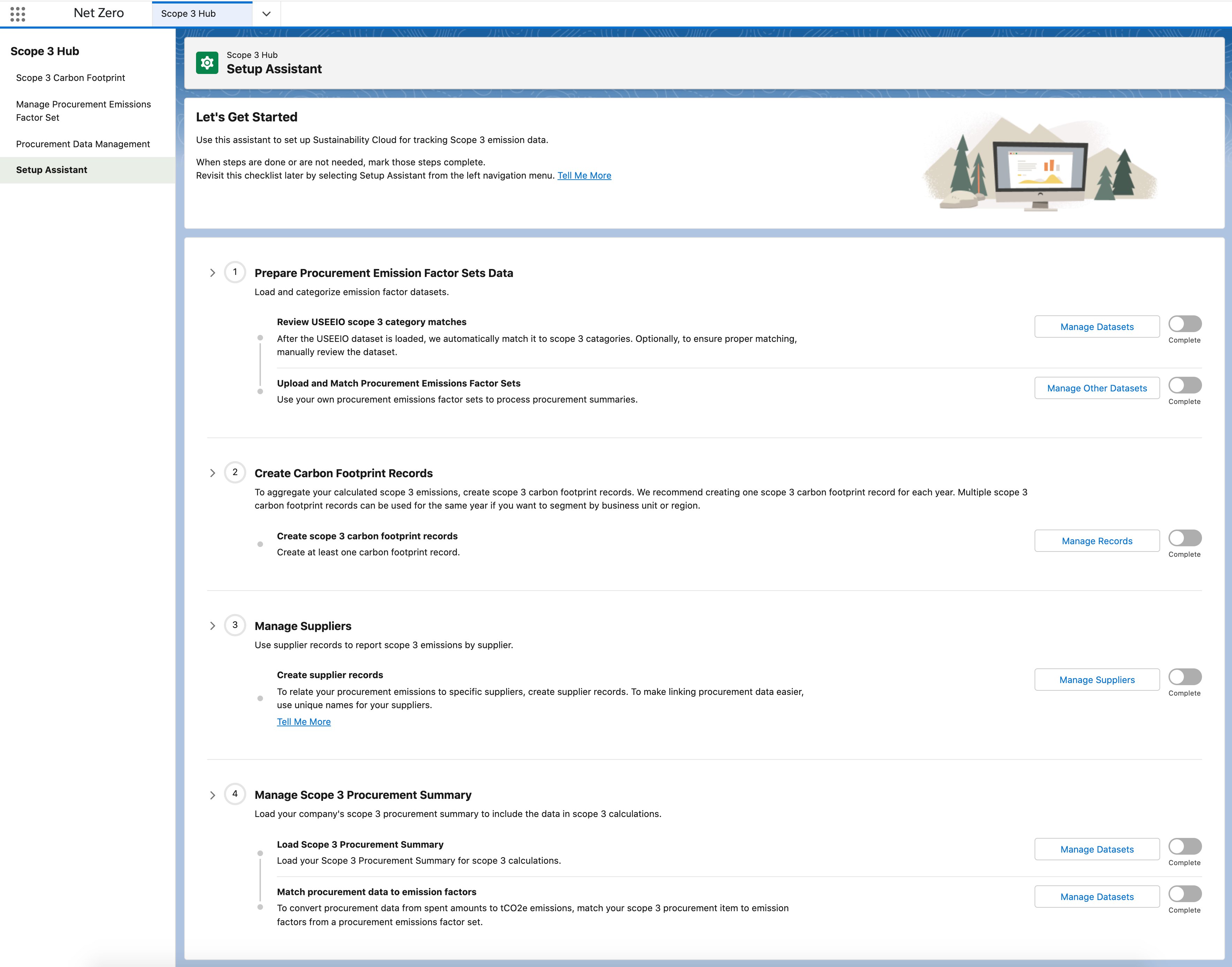 Setup Assistant Main View