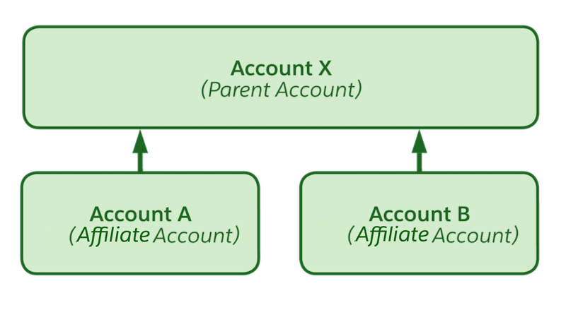 Relations entre le compte parent et les filiales