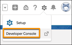 The Developer Console menu item.