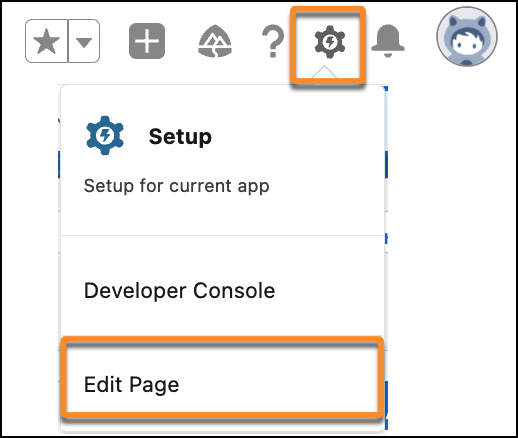 The Edit Page menu option is highlighted.