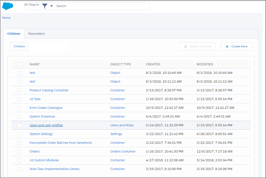 The Vlocity OM Plus Administration page.