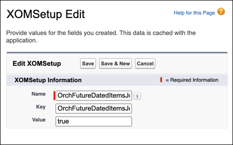 The XOMSetup window, with the fields filled out.