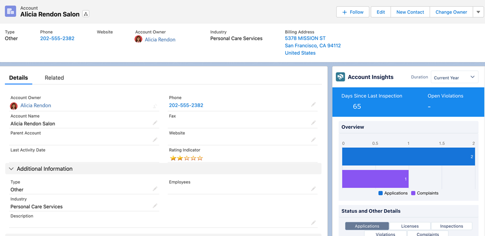 Account Insights dashboard in Analytics Studio.