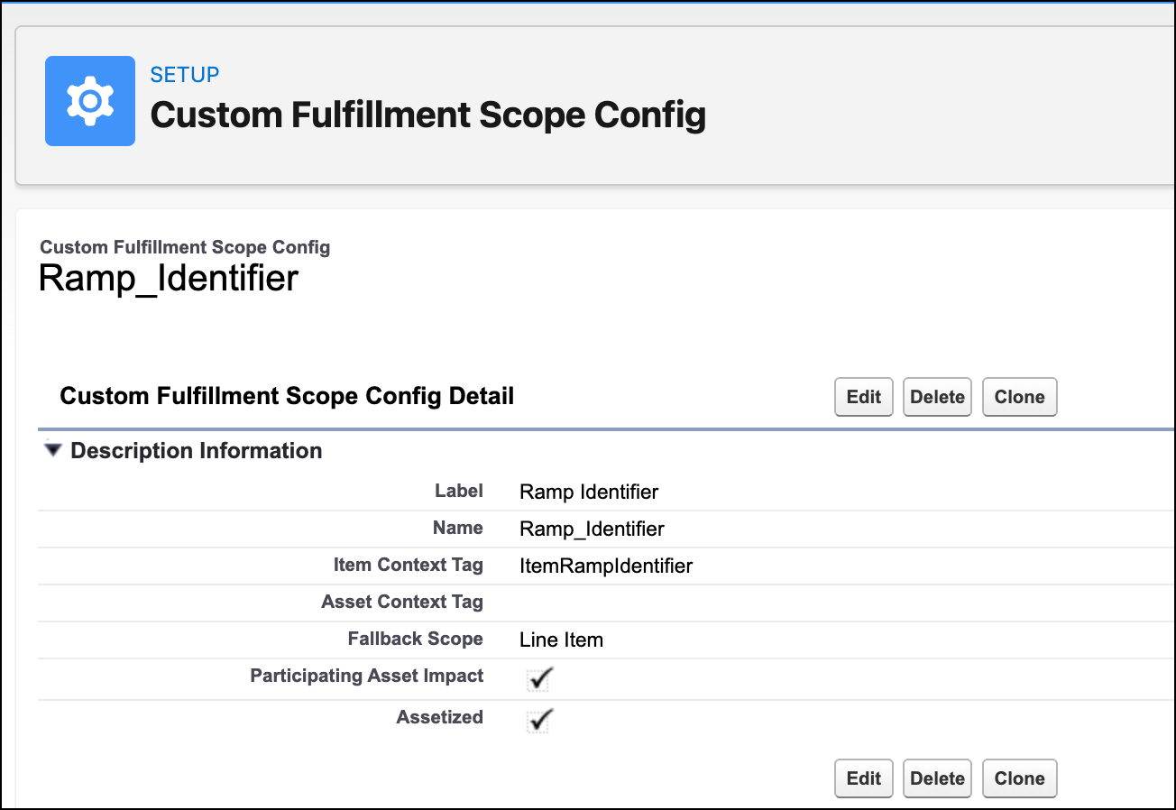 Creation of a new custom fulfillment scope configuration.