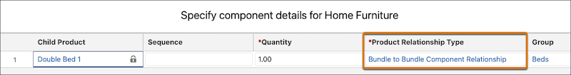 Select Bundle to Bundle Component Relationship under Product Relationship Type