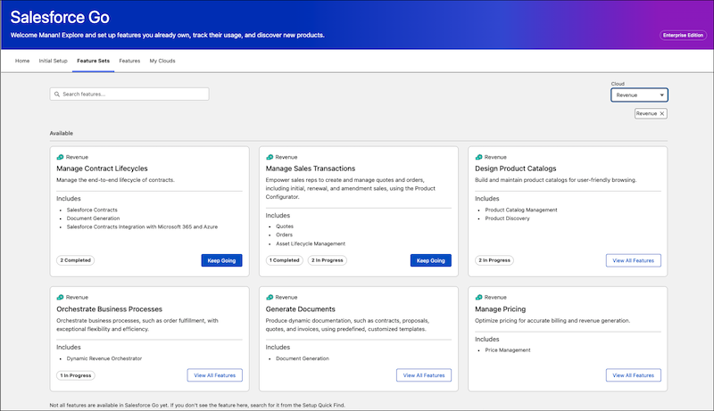 Agentforce Revenue Management Go Feature Sets