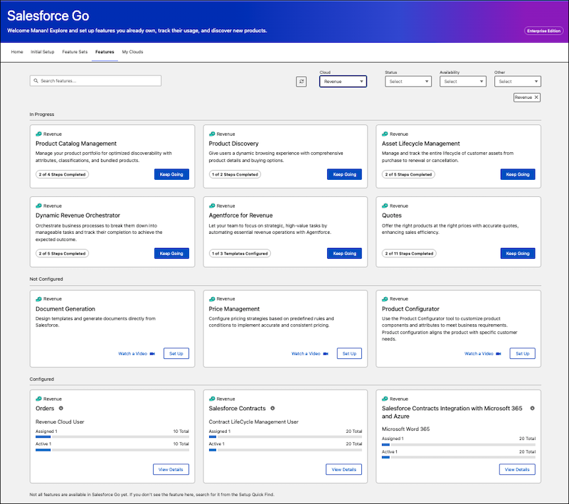 Agentforce Revenue Management Features