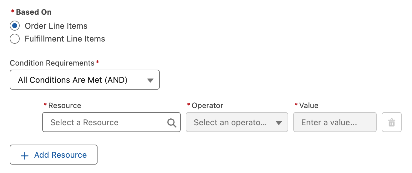 The Condition Builder pane