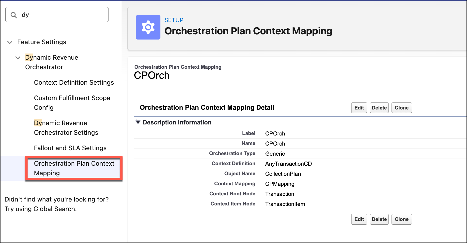 The page used to create an Orchestration Plan Context Mapping entry.