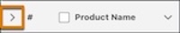 The caret icon that shows the filter rows