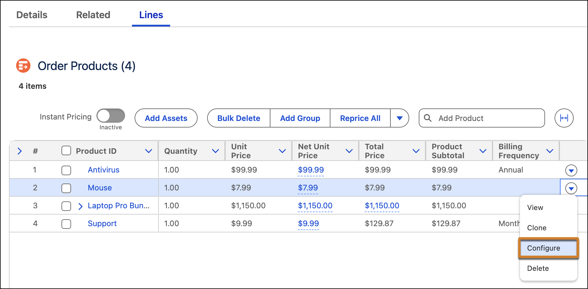 Launch the Product Configurator for a simple product