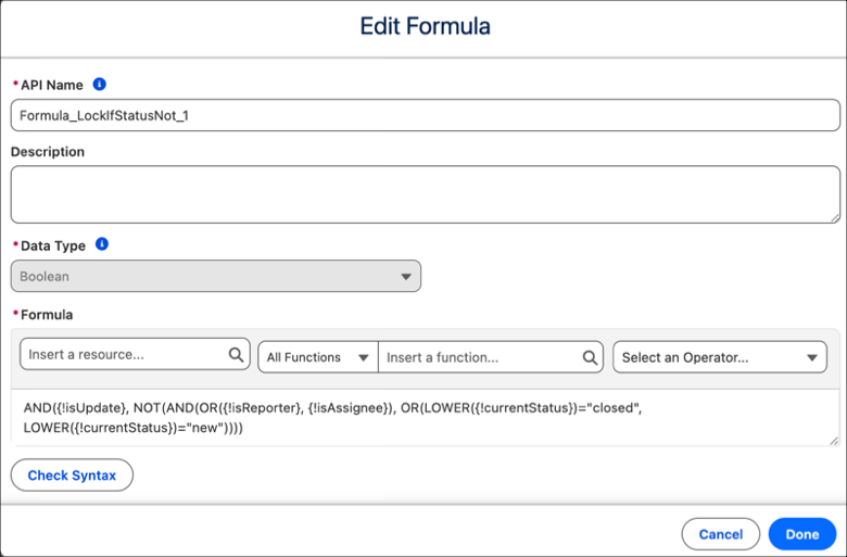 Boolean formula that controls whether the Subject component is disabled