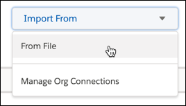 The Import From options.