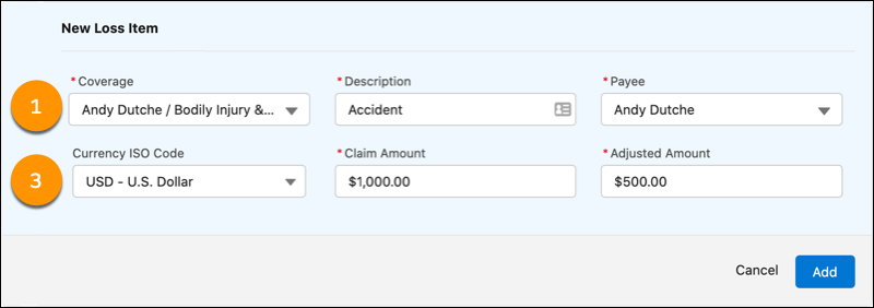 Payment details with standard fields only
