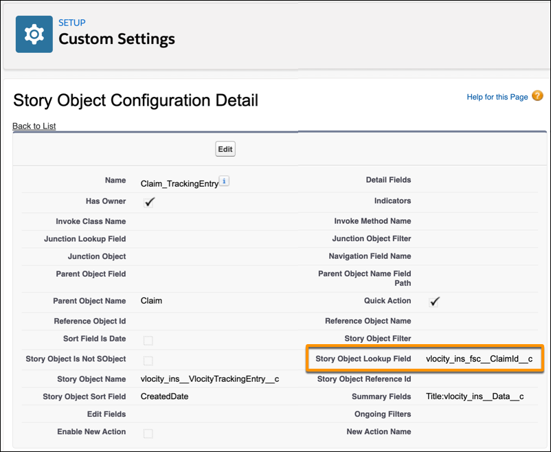 The Story Object Lookup Field.