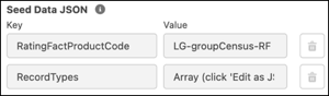 Seed Data JSON key/value pairs