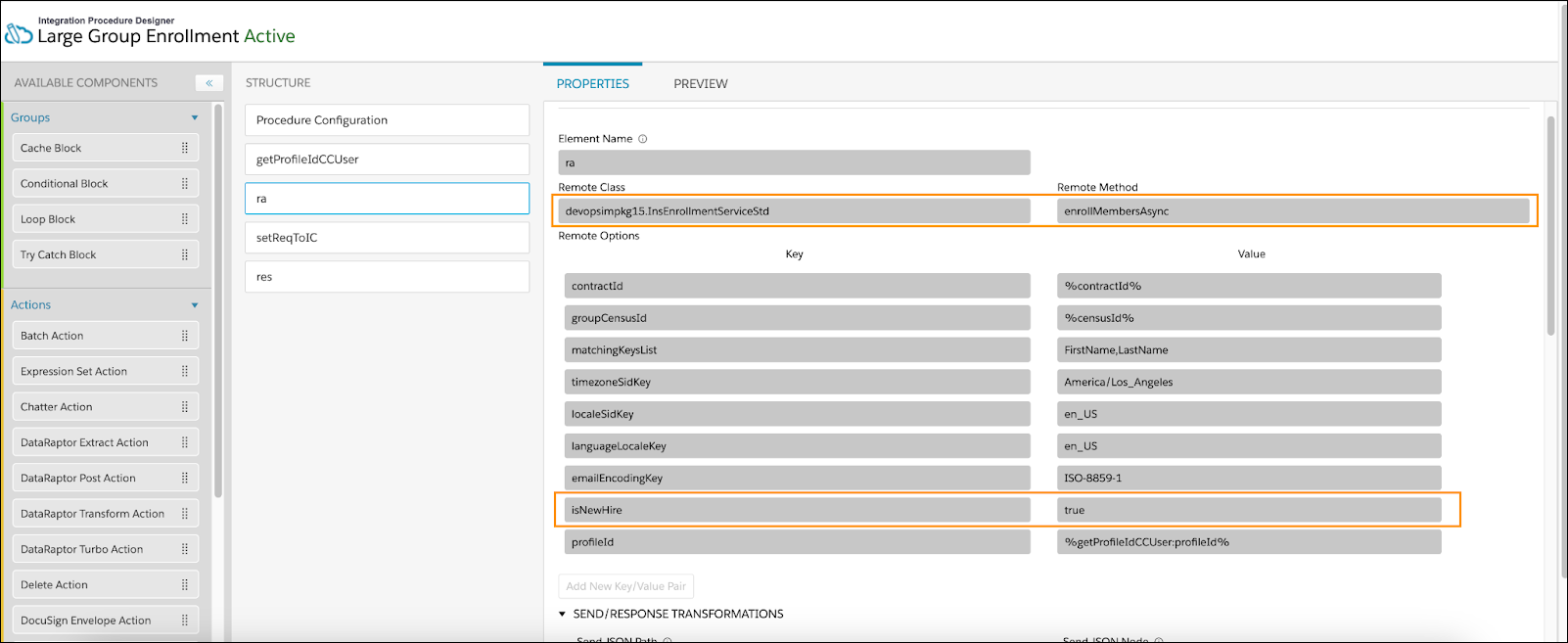 Adding a isNewHire property and setting it to true for the remote action