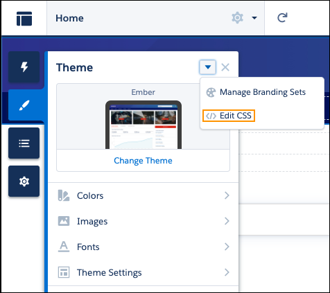 Illustrates the Edit CSS option.