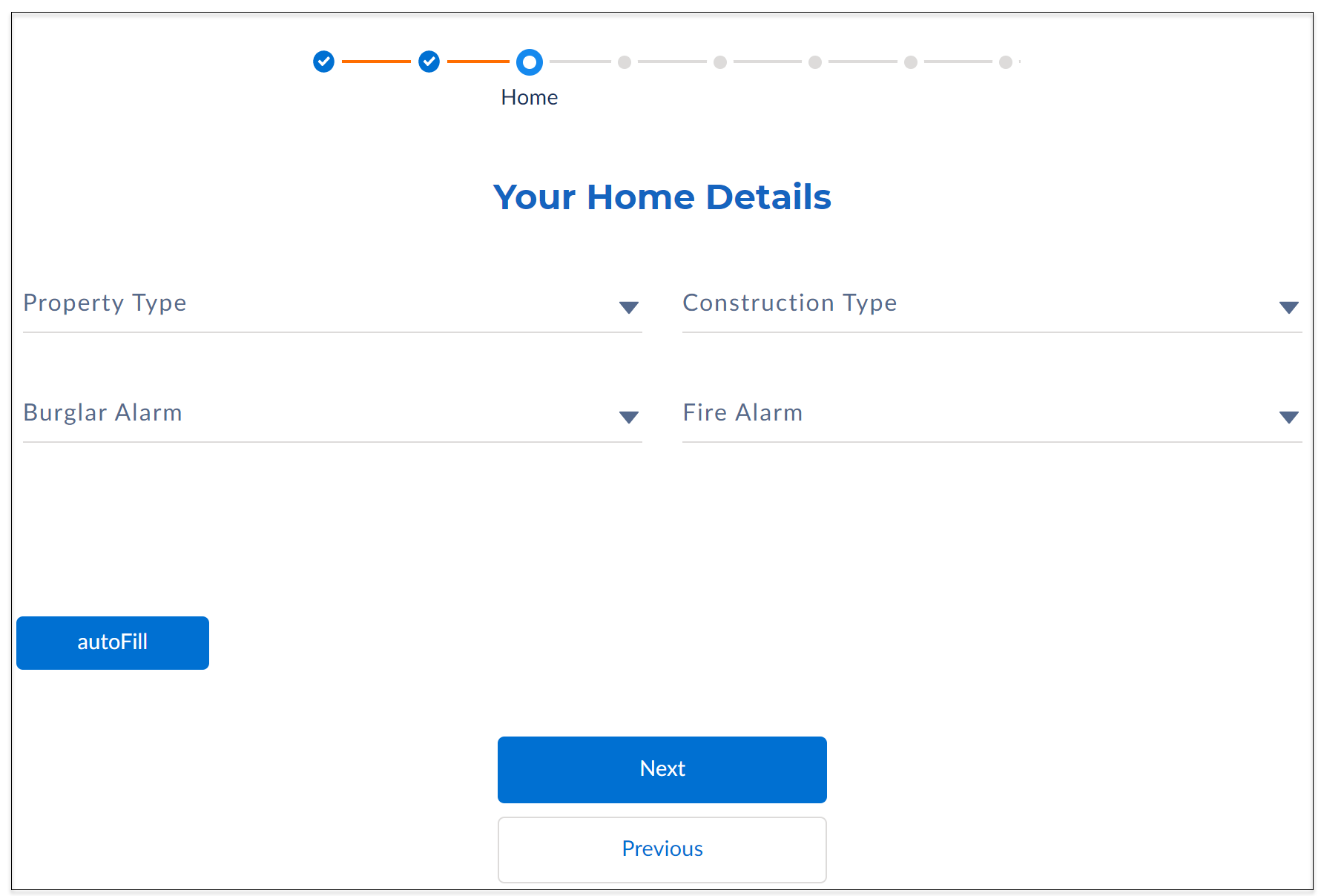 Illustrates the form to enter more home details.