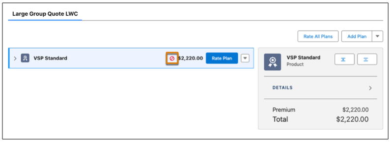 The rating error indicator
