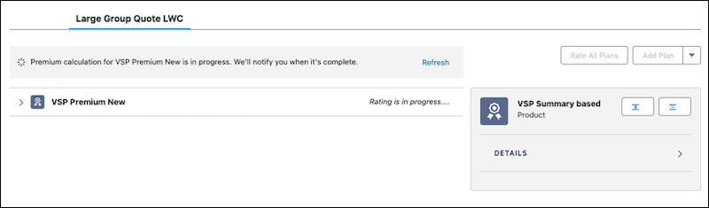 The rating in progress notification.