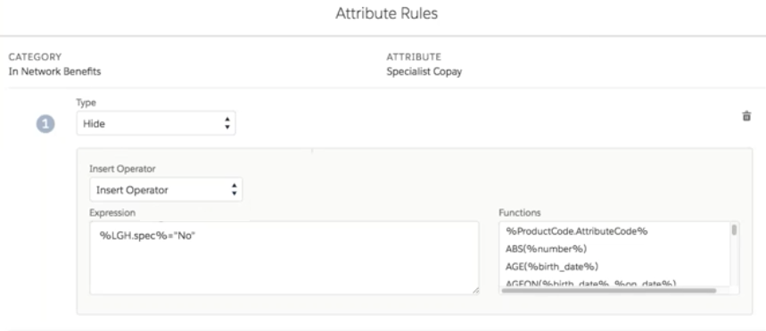 Illustrates s completed attribute rule.