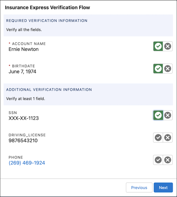 The verification questions.