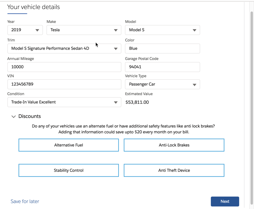 Illustrates the Your vehicle details window.