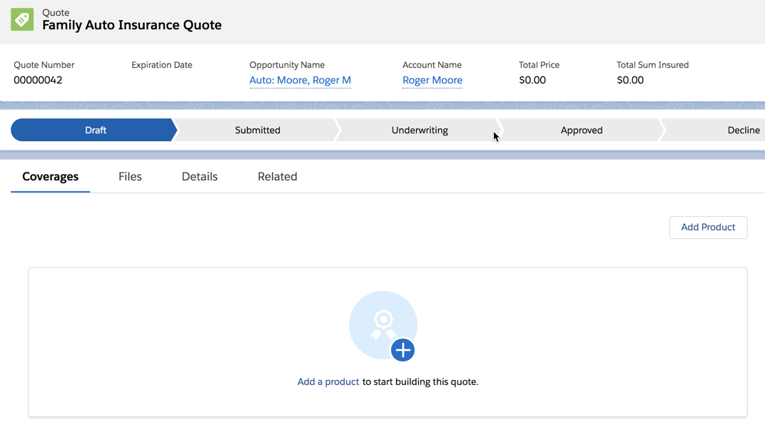 The Add Products button.