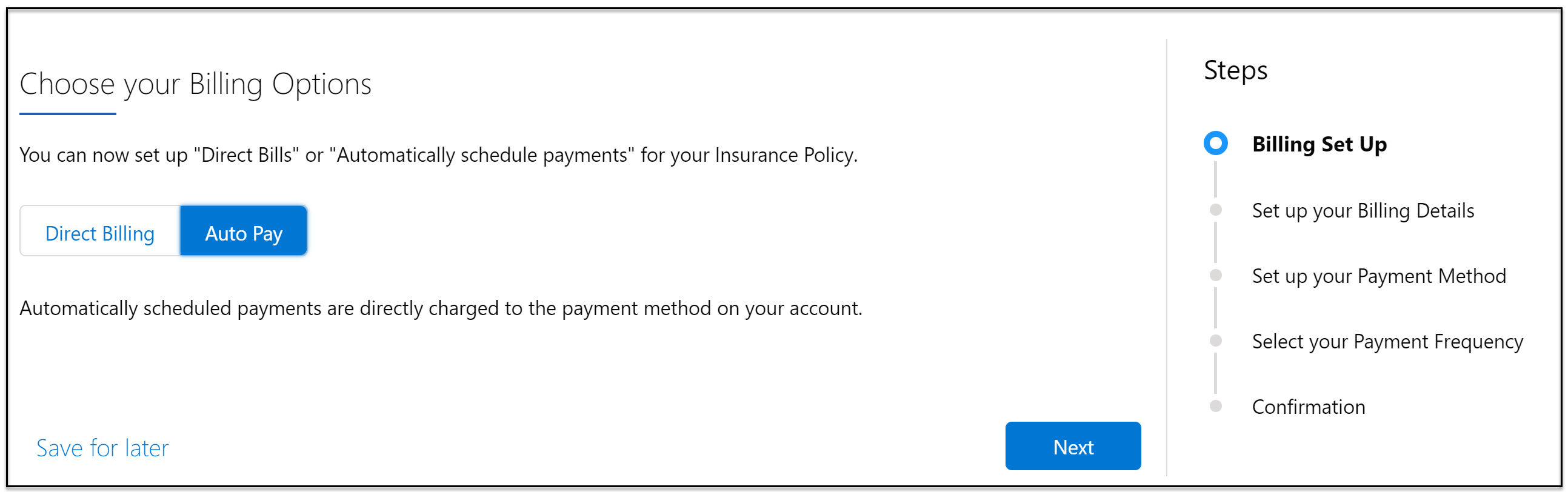 The Auto Pay option.