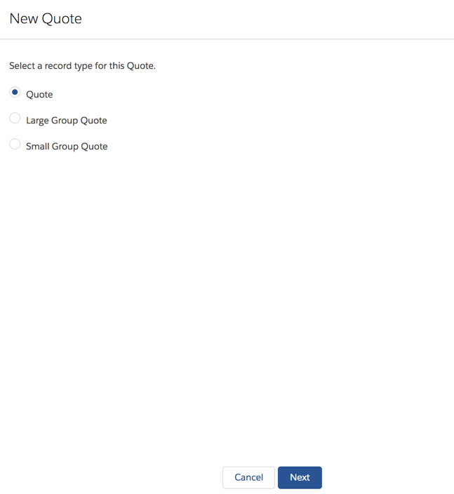 The New Quote window.