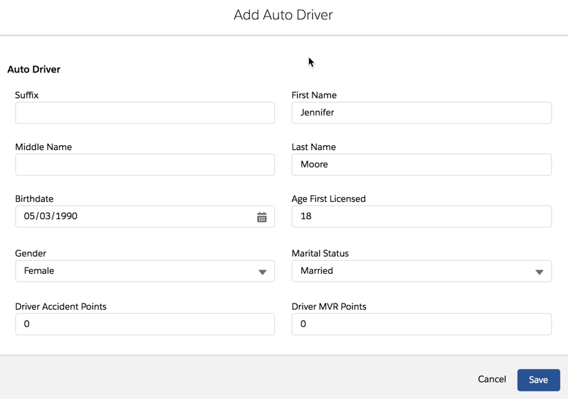 Illustrates the Add Auto Driver window.