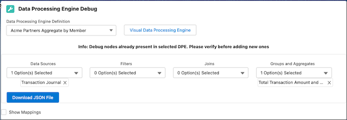 Record Count of a Data Processing Engine Node