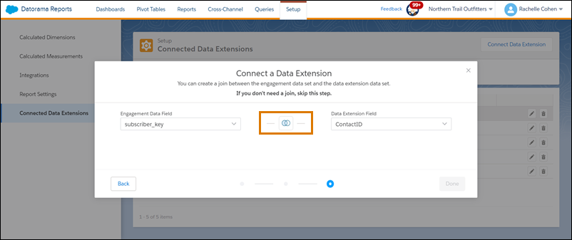 data extension with join