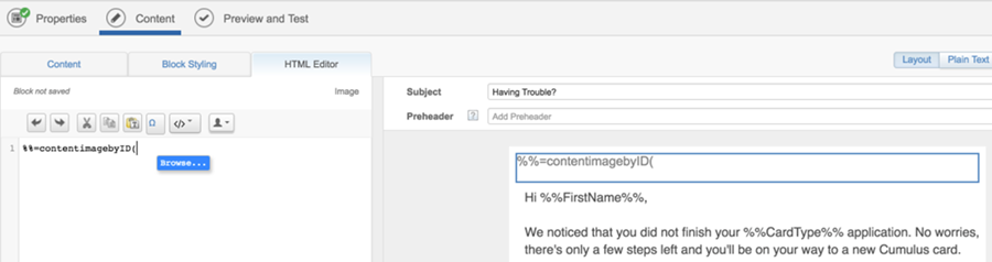 search in editor