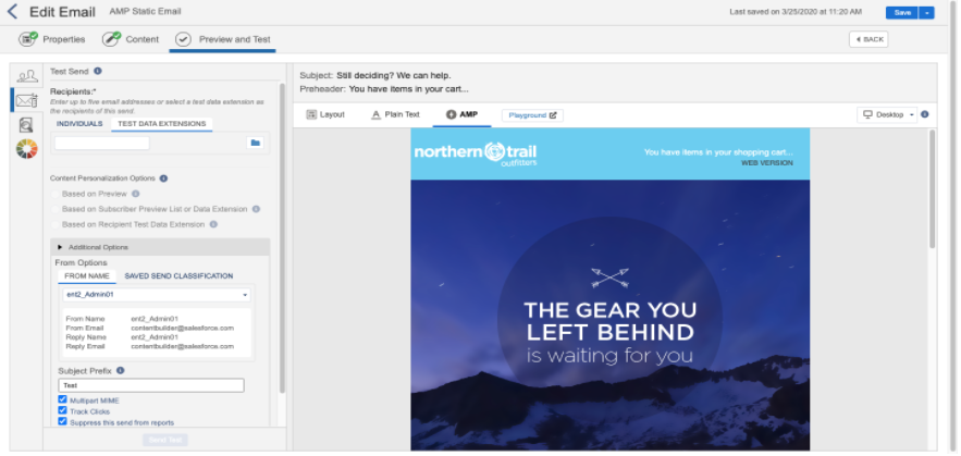 Create an AMP email amp view