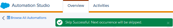 Skip Successful confirmation message