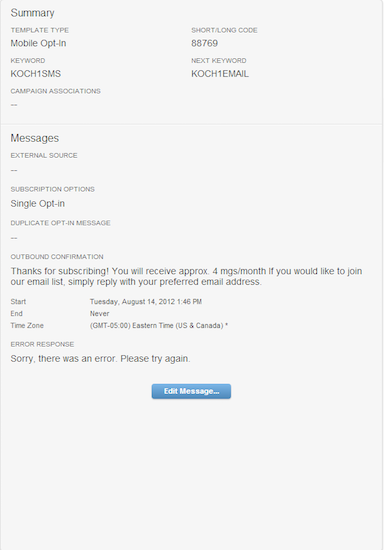 SMS opt in