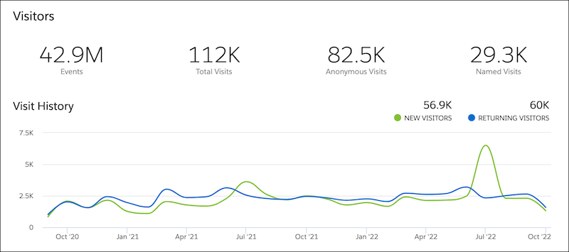 Visitors dashboard panel