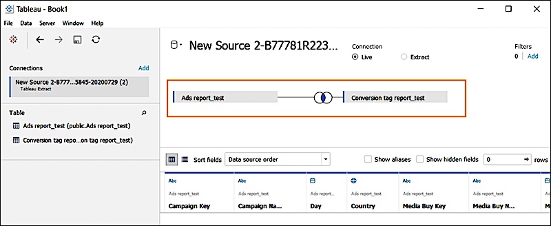Joining Tableau tables