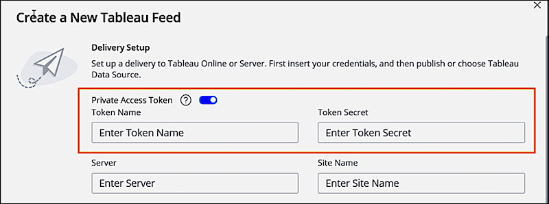 Create a new tableau feed private token