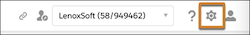 Toolbar shows the Settings icon highlighted.