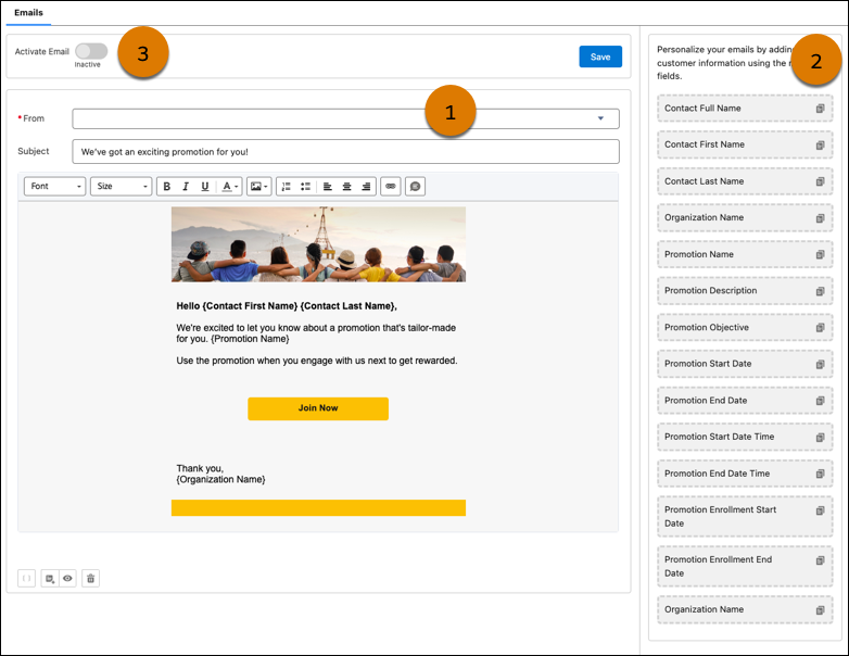 E-Mail zum Starten von Sonderangeboten