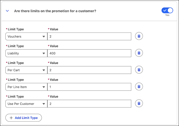 Customer limits