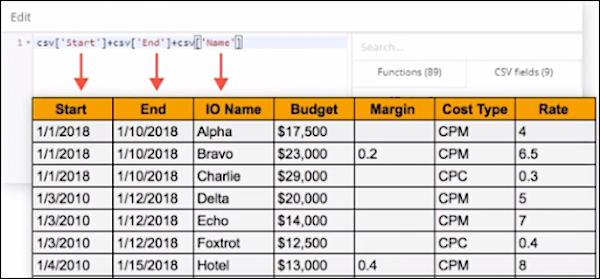 Use mapping formula to group fields