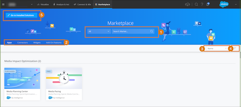 Marketplace main page