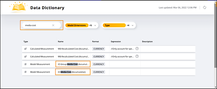 Run the data dictionary app - example
