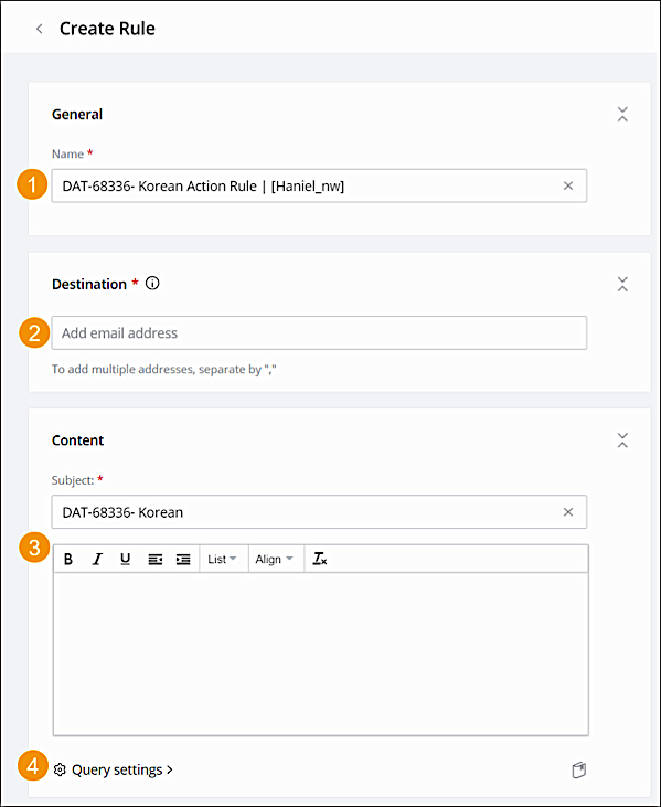 create email share rule