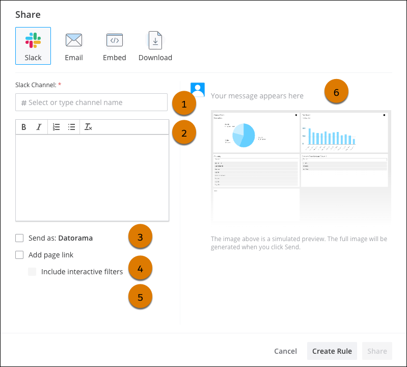 share in slack
