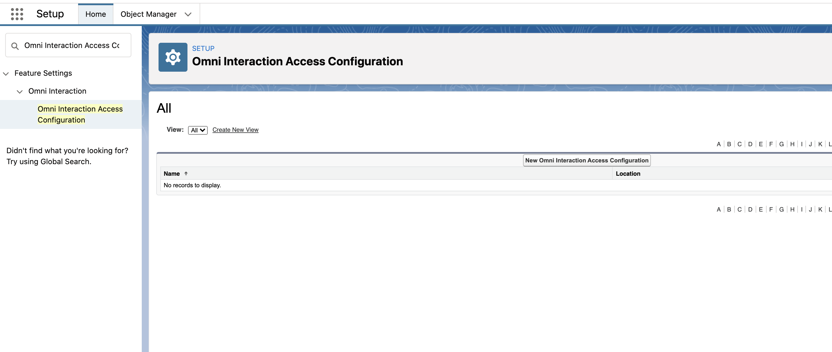 Flexcards Omni Interaction Access Configuration